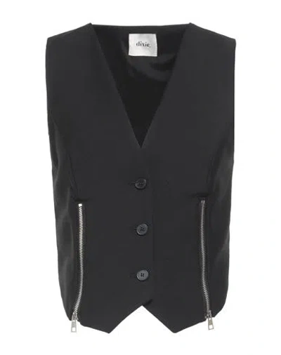 Dixie Woman Tailored Vest Black Size M Polyester, Viscose, Elastane