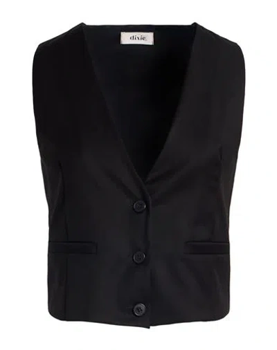 Dixie Woman Tailored Vest Black Size M Polyester, Viscose, Elastane
