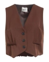 Dixie Woman Tailored Vest Brown Size S Polyester, Viscose, Elastane