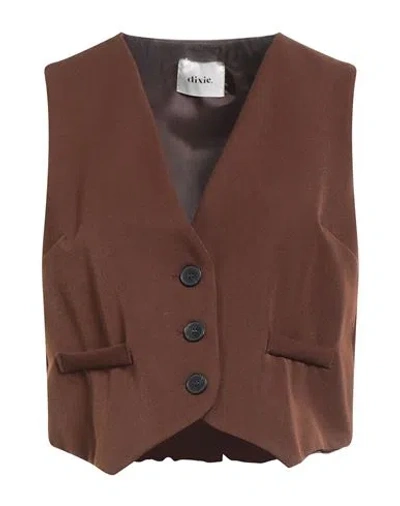 Dixie Woman Tailored Vest Brown Size S Polyester, Viscose, Elastane