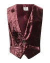 Dixie Woman Tailored Vest Burgundy Size S Polyester In Red