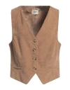 Dixie Woman Tailored Vest Camel Size M Polyester, Polyamide, Elastane In Beige