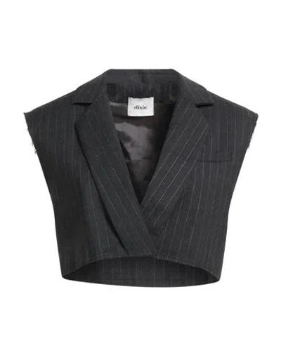Dixie Woman Tailored Vest Charcoal Size S Polyester, Virgin Wool, Elastane In Gray