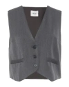 Dixie Woman Tailored Vest Charcoal Size S Polyester, Viscose, Elastane In Gray
