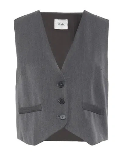 Dixie Woman Tailored Vest Charcoal Size S Polyester, Viscose, Elastane In Gray