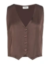 Dixie Woman Tailored Vest Chocolate Brown Size M Viscose