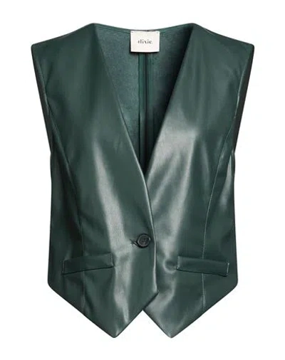 Dixie Woman Tailored Vest Dark Green Size M Polyester, Polyurethane
