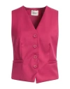 Dixie Woman Tailored Vest Fuchsia Size S Polyester, Viscose, Elastane In Pink