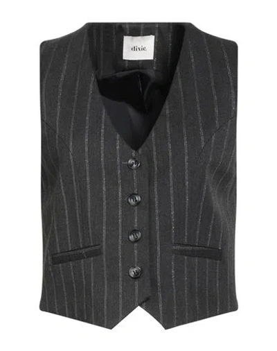 Dixie Woman Tailored Vest Grey Size M Polyester, Viscose, Elastane In Gray