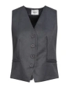 Dixie Woman Tailored Vest Grey Size S Polyester, Viscose, Elastane In Gray