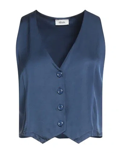 Dixie Woman Tailored Vest Navy Size S Viscose In Blue