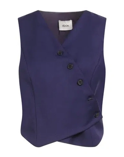Dixie Woman Tailored Vest Purple Size M Polyester, Viscose, Elastane In Blue