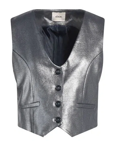 Dixie Woman Tailored Vest Silver Size M Cotton, Elastane