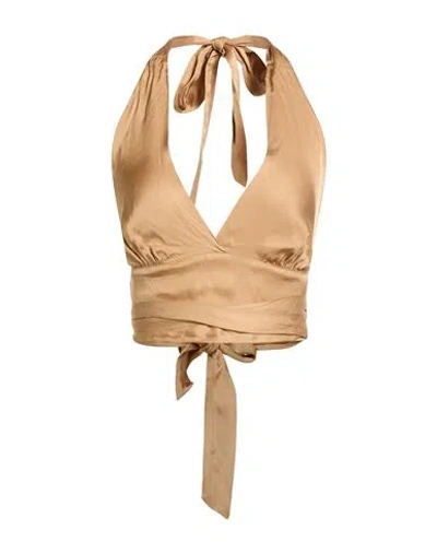 Dixie Woman Top Beige Size S Viscose In Brown