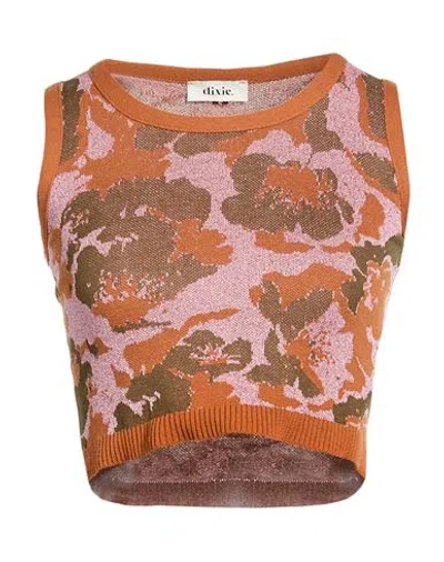 Dixie Woman Top Brown Size M Viscose, Metallic Fiber, Polyamide In Multi