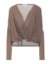 Dixie Woman Top Brown Size S Viscose, Modal, Elastane, Cashmere In Brown