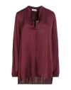 Dixie Woman Top Burgundy Size L Viscose In Burgundy