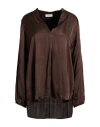 Dixie Woman Top Chocolate Brown Size L Viscose In Brown