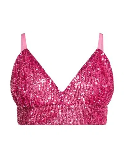 Dixie Woman Top Fuchsia Size L Polyester In Pink