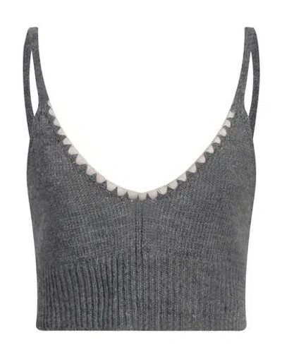 Dixie Woman Top Grey Size M Acrylic, Wool, Viscose, Alpaca Wool