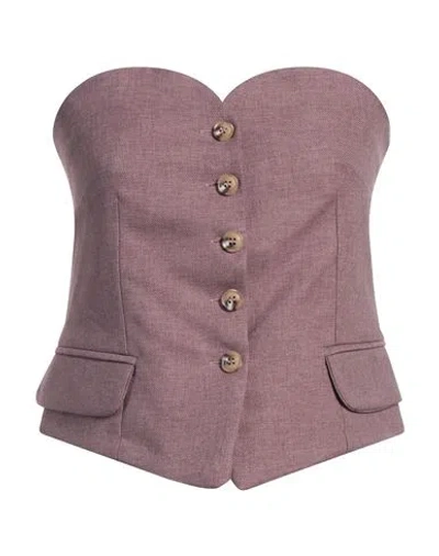 Dixie Woman Top Mauve Size M Polyester In Purple