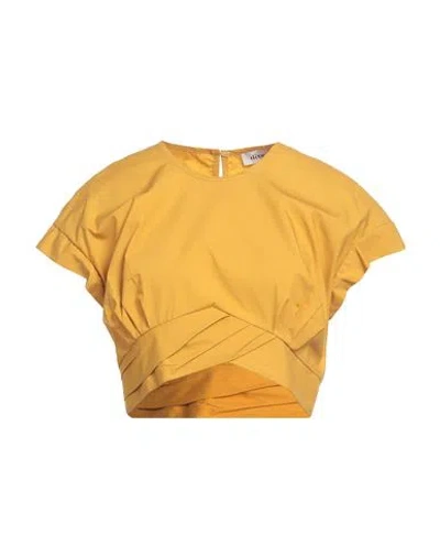 Dixie Woman Top Mustard Size L Cotton In Yellow
