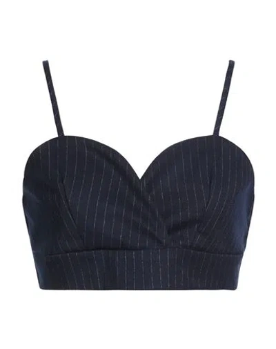 Dixie Woman Top Navy Size M Polyester, Viscose, Elastane In Blue