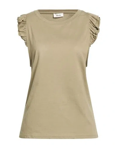 Dixie Woman Top Sage Green Size M Cotton In Brown