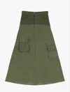 Dixie Women's Cargo Maxi Skirt In Military In Green