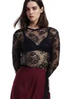 Dixie Women's Sweater  In Lace In Animal Print