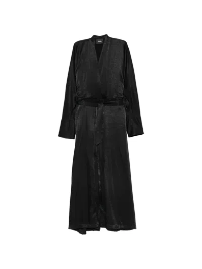 Dixie Wrap-style Belted Midi Dress In Black