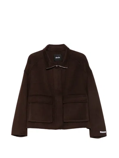 Dixie Zip-up Flap-pocket Jacket In Brown