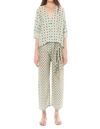 Diza Gabo Fern Printed Blouse In Fern Green In Multi