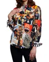 Dizzy Lizzie Cape Cod Shirt In Rock And Roll Print In Multi