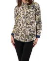 Dizzy Lizzie Cape Cod Tunic In Neutral/ Green In Multi