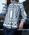 Dizzy Lizzie Cape Cod Tunic In Olive Green/navy In Blue