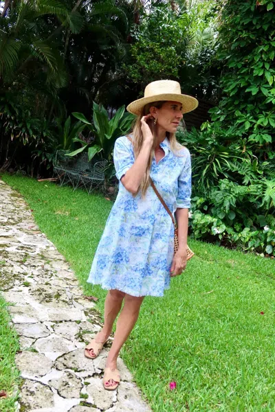 Dizzy Lizzie Chatham Dress In Hydrangeas Flowers In Blue