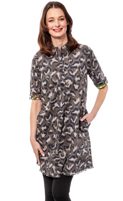 Dizzy Lizzie Chatham Dress In Leopard Camo Print In Brown