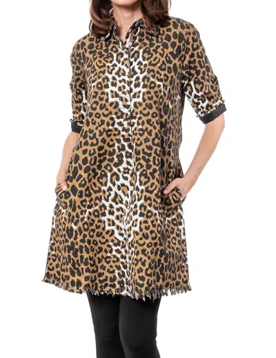 Dizzy Lizzie Chatham Dress With New Cheetah Print In Brown/ Multi