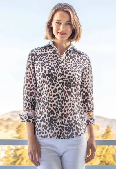 Dizzy Lizzie Cheetah Print Rome Shirt In Brown In Animal Print