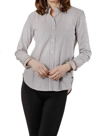 Dizzy Lizzie Chesapeake Stripe Shoppers Window Top In Black Stripe