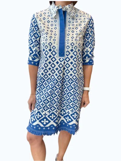 Dizzy Lizzie Engineered Print Chatham In Blue