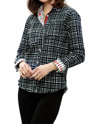 Dizzy Lizzie Gride Cape Cod Top In Black/ White In Multi