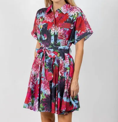 Dizzy Lizzie Maisel Mini Dress In Floral Print In Multi