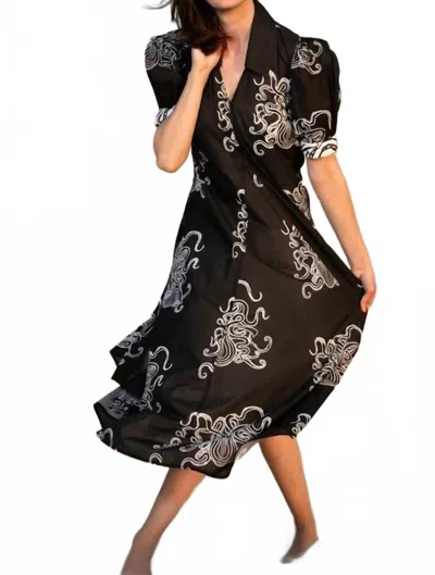 Dizzy Lizzie Montauk Dress In Black Octopus In Multi