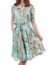 Dizzy Lizzie Mrs. Maisel Dress With Pockets In Turquoise Sealife In Blue