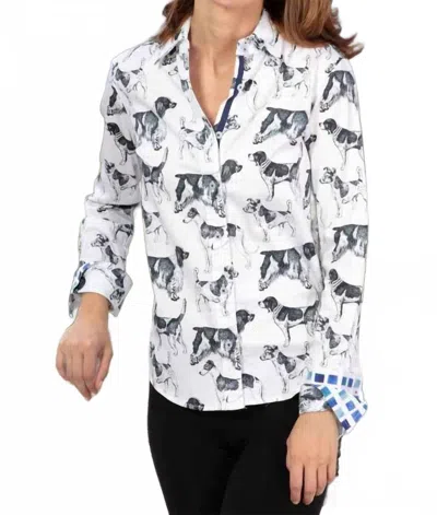 Dizzy Lizzie Rome Shirt In Black White Doggies
