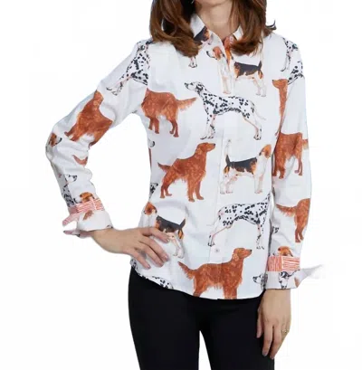 Dizzy Lizzie Rome Shirt In Dogs In White