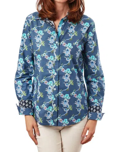 Dizzy Lizzie Rome Shirt In Navy/dragon In Blue