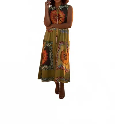 Dizzy Lizzie Sea Island Floral Dress In Brown